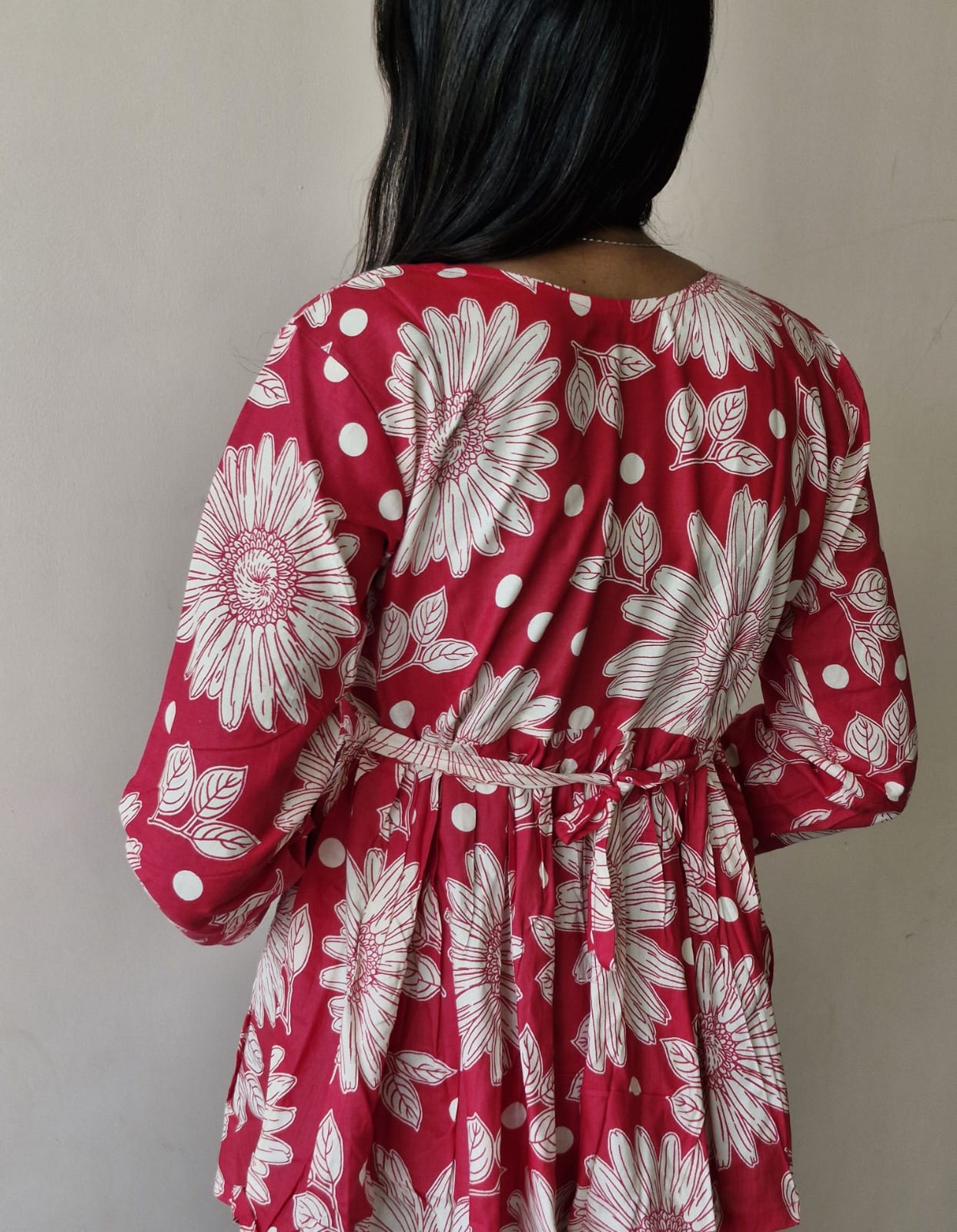 Pink Floral Printed Stylish Peplum Top for Women
